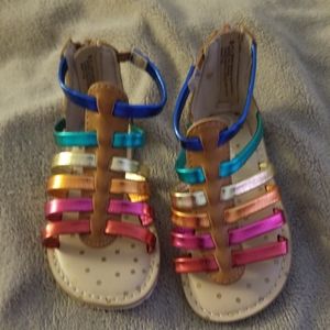 NWOT Rainbow strap sandals